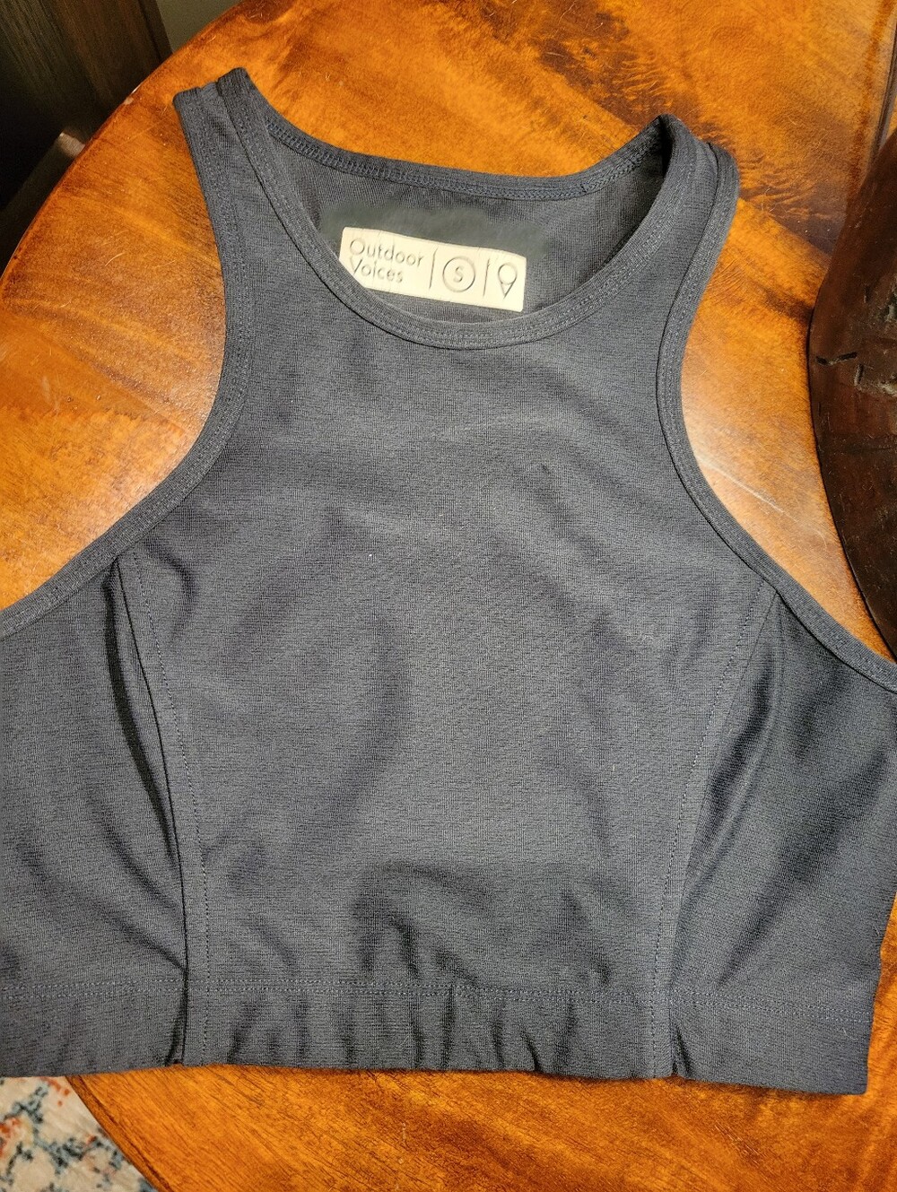 Outdoor Voices Black High-Neck Crop Sports Bra
